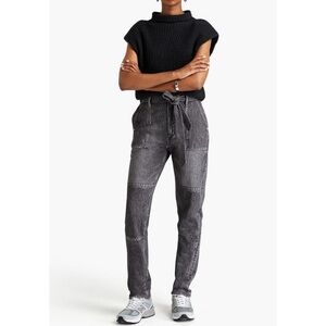 Rag & Bone Mia denim effect-print French cotton terry tapered pants xxs